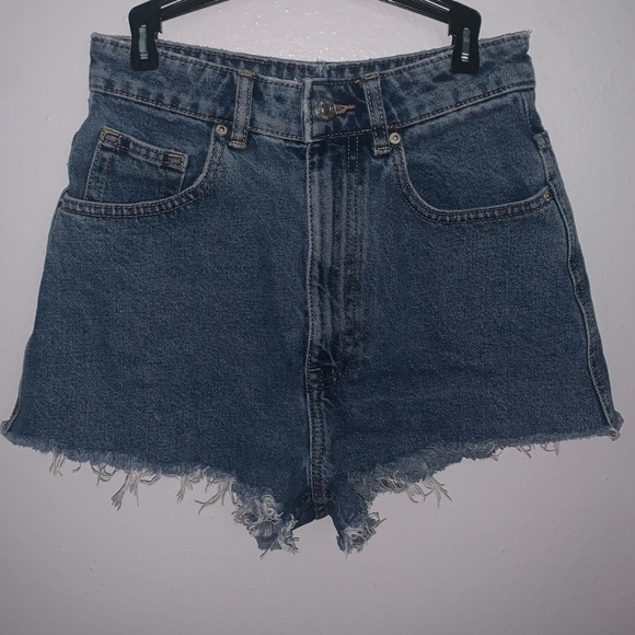 Zara High Waisted Jean Shorts - Picture 1 of 8